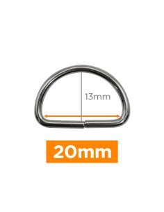 Anneau en D premium - Argent 20 mm 