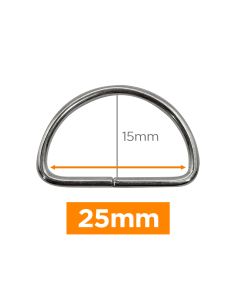 Anneau en D premium - Argent 25 mm 
