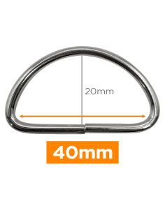 Anneau en D premium- Argent 40 mm