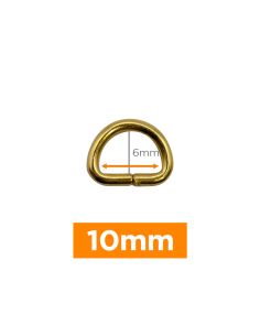 Anneau en D premium - Or 10 mm
