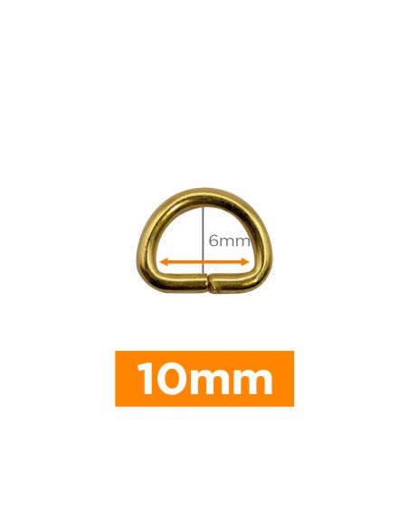Anneau en D premium - Or 10 mm