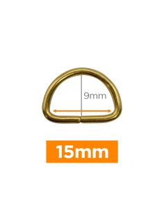 Anneau en D premium- Or 15 mm