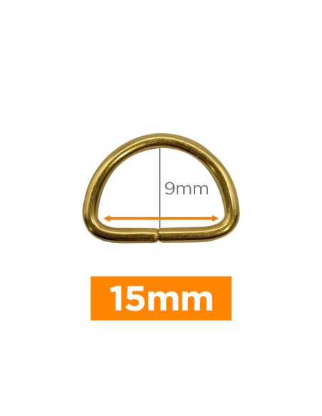 Anneau en D premium- Or 15 mm