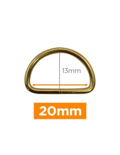 Anneau en D premium - Or 20 mm