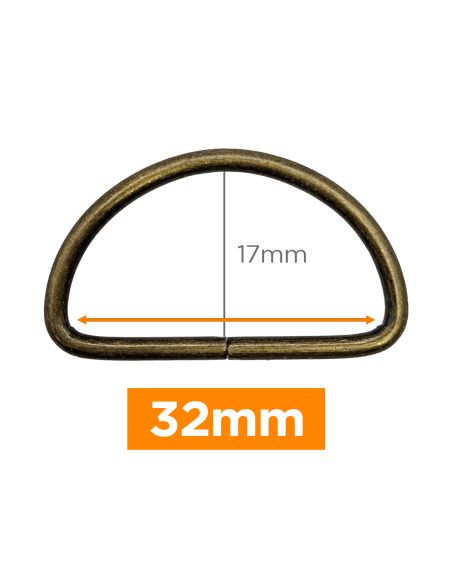 Anneau en D premium - Bronze 32 mm