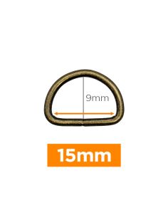 Anneau en D premium - Bronze 15 mm