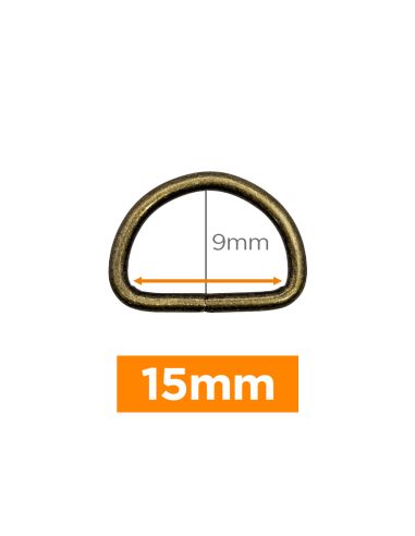 Anneau en D premium - Bronze 15 mm