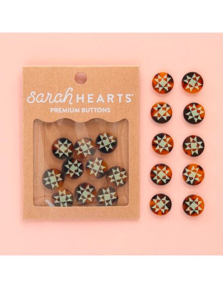 Boutons étoile de quilt 4 trous - 15 mm