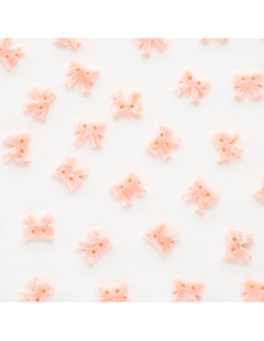 Boutons petits noeuds 2 trous - Rose 15 mm