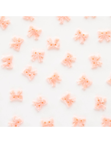 Boutons petits noeuds 2 trous - Rose 15 mm