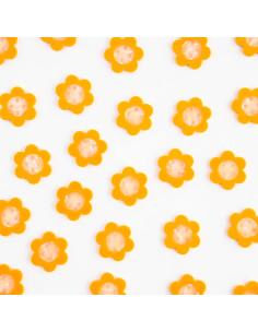Boutons marguerites 4 trous - Jaune 27 mm 2