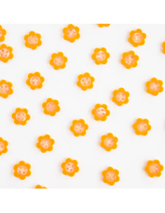 Boutons marguerites 4 trous - Jaune 16 mm 2