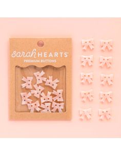 Boutons petits noeuds 2 trous - Rose 15 mm