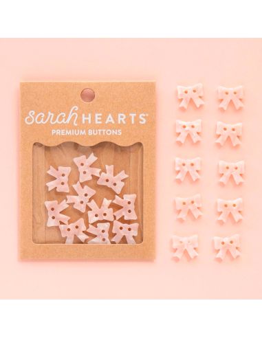 Boutons petits noeuds 2 trous - Rose 15 mm