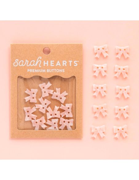 Boutons petits noeuds 2 trous - Rose 15 mm