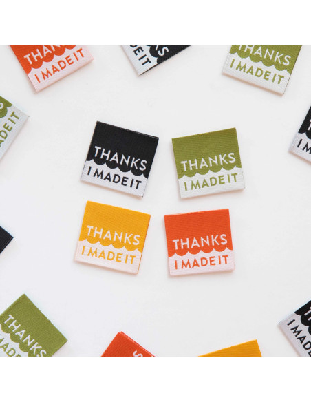 Lot de 8 étiquettes tissées - Thanks I made it