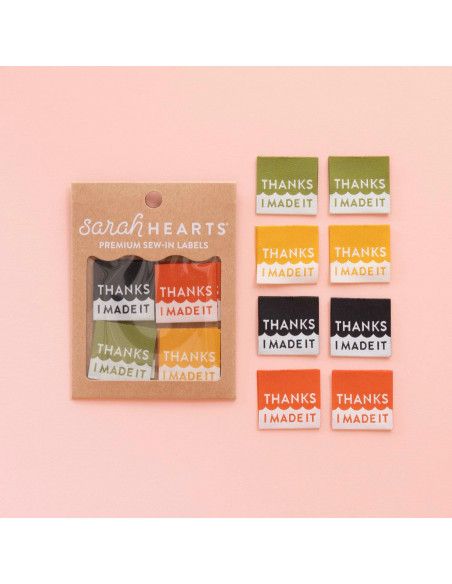 Lot de 8 étiquettes tissées - Thanks I made it