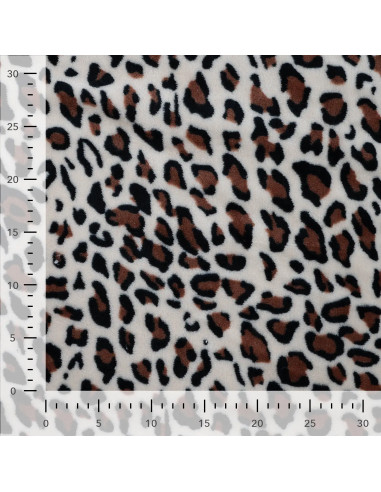 Tissu doudou - Léopard