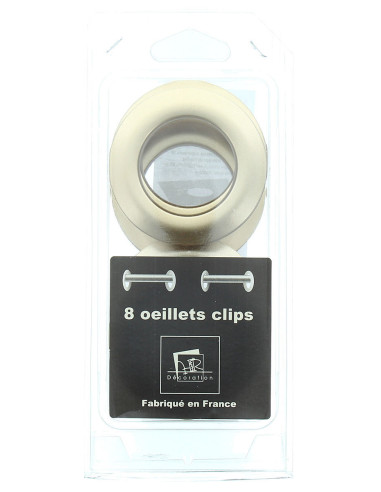 Lot 8 oeillets rideaux Ø44 mm - Satinés - Beige doré