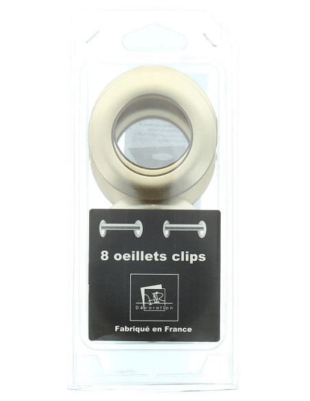 Lot 8 oeillets rideaux Ø44 mm - Satinés - Beige doré