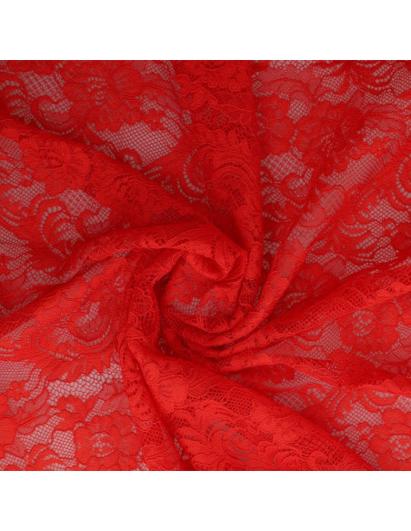 Tissu dentelle Natasha - Rouge