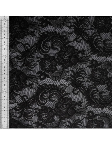 Tissu dentelle Natasha - Noir