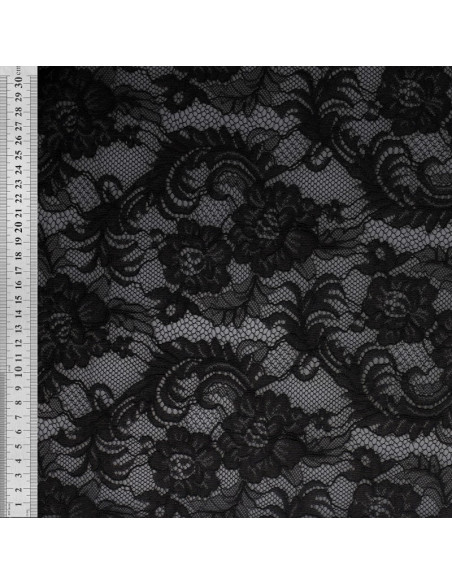 Tissu dentelle Natasha - Noir