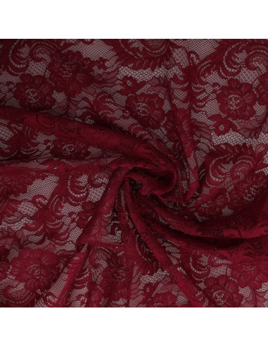 Tissu dentelle Natasha - Bordeaux