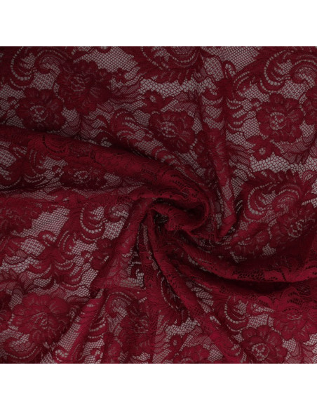Tissu dentelle Natasha - Bordeaux