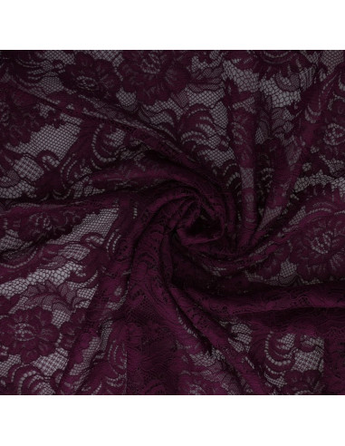 Tissu dentelle Natasha - Prune