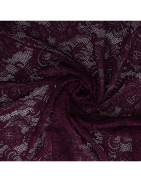 Tissu dentelle Natasha - Prune