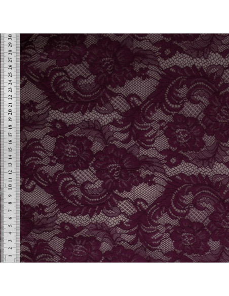 Tissu dentelle Natasha - Prune