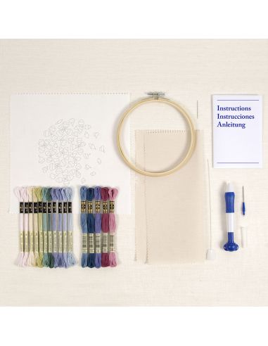 Kit punch needle - Pétales hortensia
