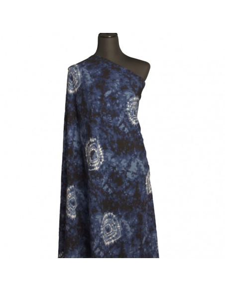 Tissu imprimé tie and dye - Bleu
