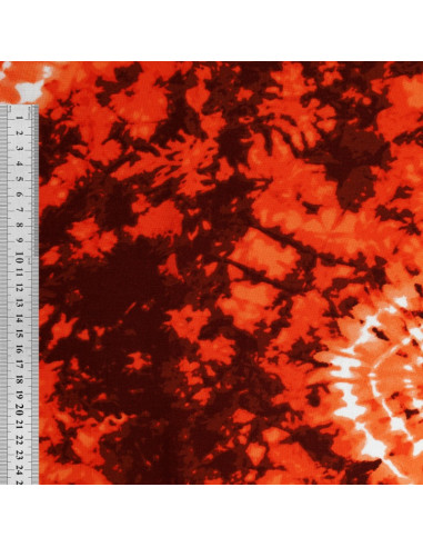 Tissu imprimé tie and dye - Orange
