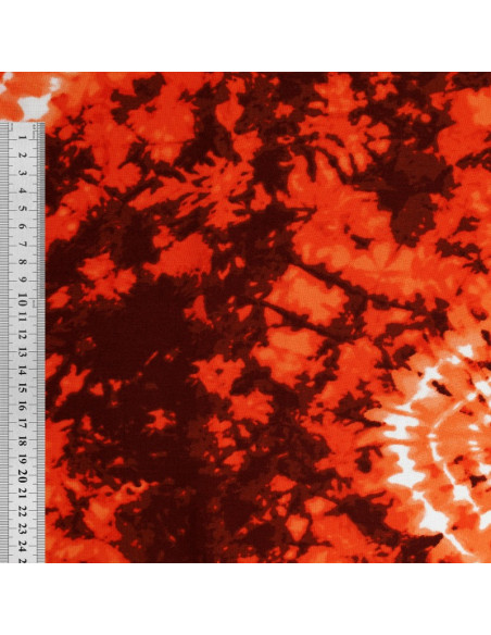 Tissu imprimé tie and dye - Orange