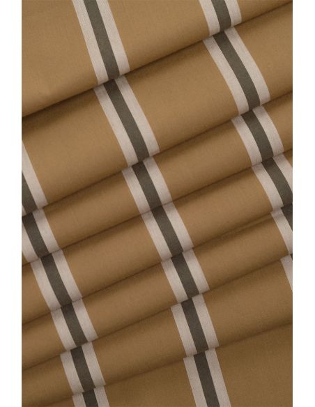 Tissu coton rayé Weave Iced Mocha - Atelier Brunette