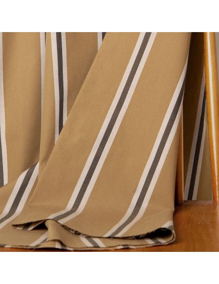 Tissu coton rayé Weave Iced Mocha - Atelier Brunette