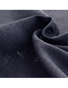 Tissu lin viscose - Bleu marine