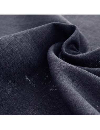 Tissu lin viscose - Bleu marine