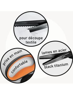 Ciseaux cranteur professionnels Taizen 23 cm 2
