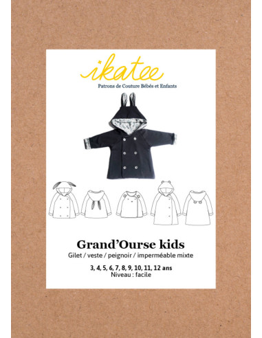 Patron de gilet, veste, peignoir et imperméable Grand Ourse - Ikatee