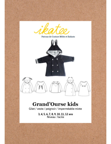 Patron de gilet, veste, peignoir et imperméable Grand Ourse - Ikatee