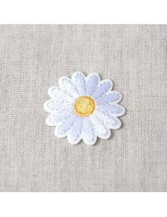 Écusson thermocollant marguerite blanche