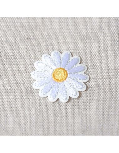 Écusson thermocollant marguerite blanche
