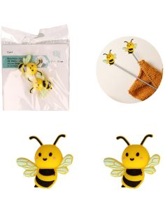 Bouchons stoppeurs de mailles pour aiguilles à tricoter - Abeille