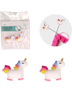 Bouchons stoppeurs de mailles pour aiguilles à tricoter - Licorne