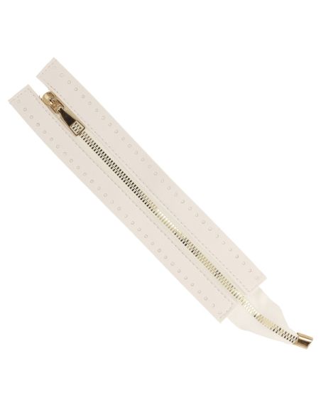 Fermeture à glissière spéciale sac en simili 30 cm - Blanc