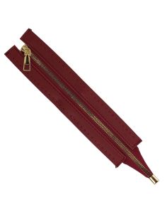 Fermeture à glissière spéciale sac en simili 30 cm - Bordeaux