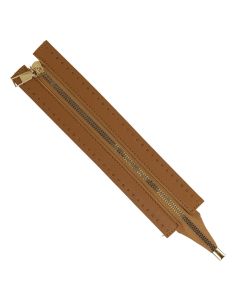 Fermeture à glissière spéciale sac en simili 30 cm - Camel